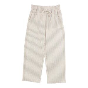Tailored Pin Stripe Linen Blend Wide Leg Trousers